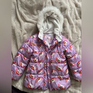 Carter's Purple Unicorn & Rainbow Jacket with Hood